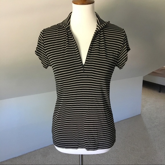 Striped Jersey Golf/Work/Casual/Slinky Polo - Picture 1 of 8